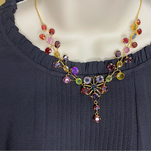 Natural Multicolor Spinel Designer Necklace in 18K solid gold New - Picture 10 of 13